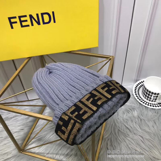 FENDI芬迪 專櫃新品 火爆經典款 百搭羊毛帽 LLWJ6624